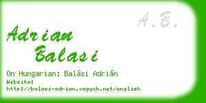 adrian balasi business card